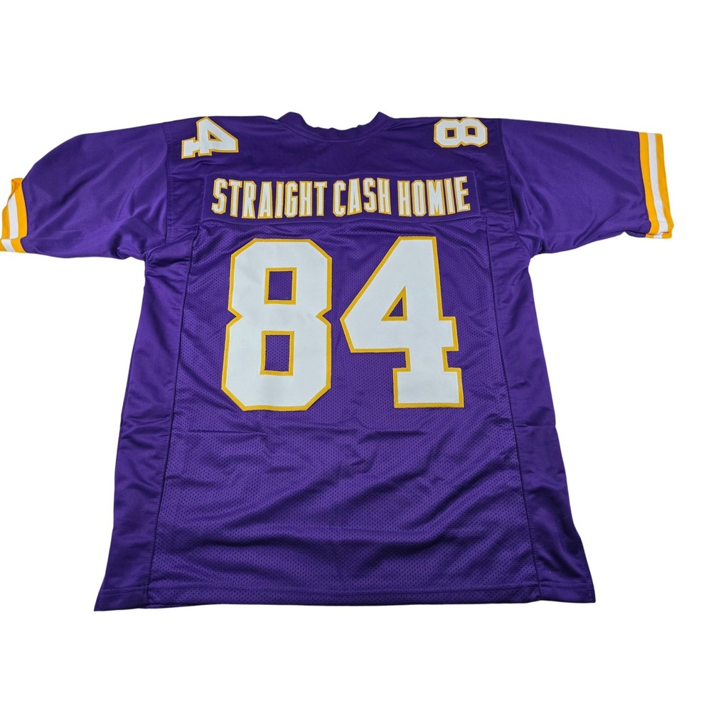 Randy Moss Straight Cash Homie Custom Stitched Jersey Vikings Purple Mens XL